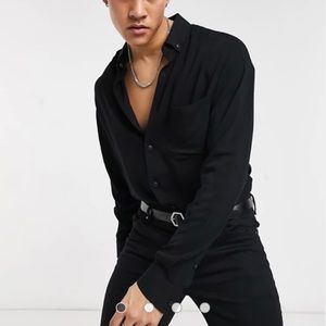 ASOS DESIGN Oversized Fit Button Collar Shirt